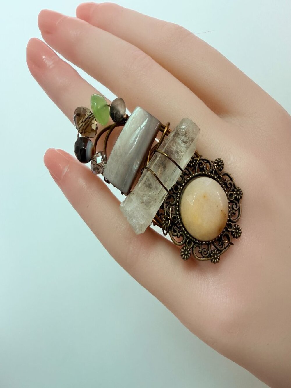 Expedition Handmade Statement Ring | Natural Stone & Crystal | OOAK